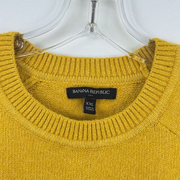 Banana Republic Men’s Knit Sweater Crew Neck Mustard Size 2XL - Picture 8 of 16